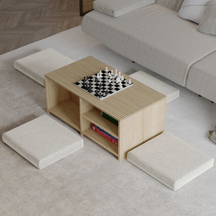 Hanah Home Juego de mesas de café Gord - Warm Oak, Sapphire Oak